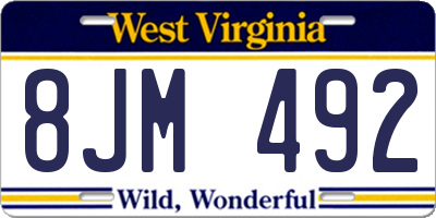 WV license plate 8JM492