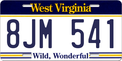 WV license plate 8JM541