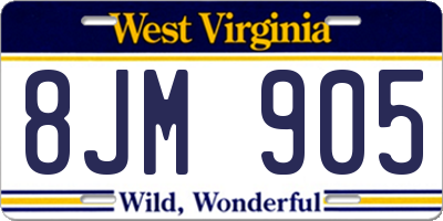 WV license plate 8JM905