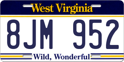 WV license plate 8JM952