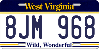 WV license plate 8JM968