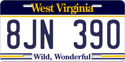 WV license plate 8JN390