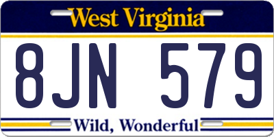 WV license plate 8JN579