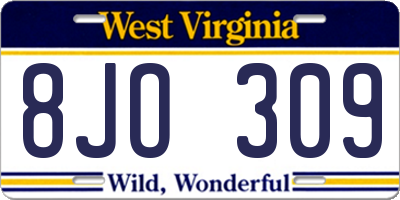 WV license plate 8JO309
