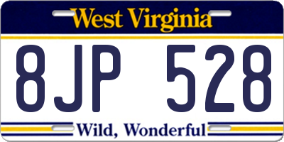 WV license plate 8JP528