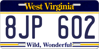WV license plate 8JP602