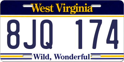 WV license plate 8JQ174