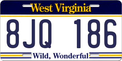 WV license plate 8JQ186