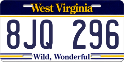 WV license plate 8JQ296