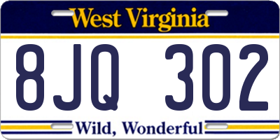 WV license plate 8JQ302