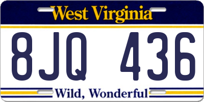 WV license plate 8JQ436