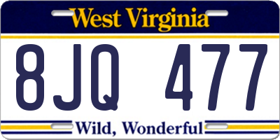 WV license plate 8JQ477
