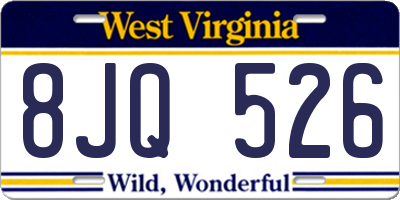 WV license plate 8JQ526