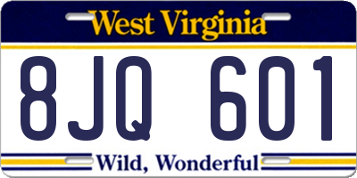 WV license plate 8JQ601