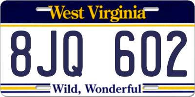 WV license plate 8JQ602