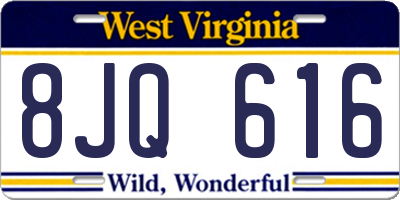 WV license plate 8JQ616