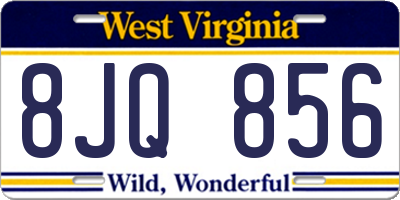 WV license plate 8JQ856