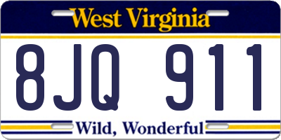 WV license plate 8JQ911