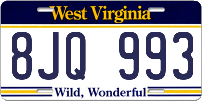 WV license plate 8JQ993