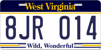 WV license plate 8JR014
