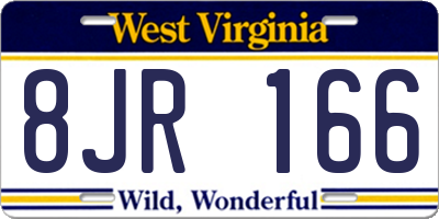 WV license plate 8JR166