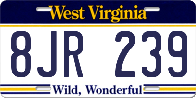 WV license plate 8JR239