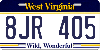 WV license plate 8JR405
