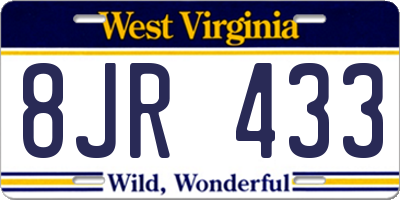 WV license plate 8JR433