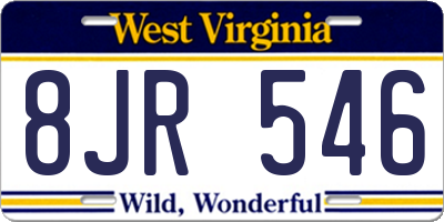 WV license plate 8JR546