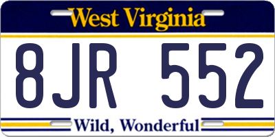 WV license plate 8JR552