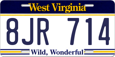 WV license plate 8JR714