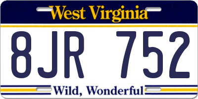 WV license plate 8JR752