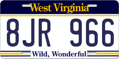 WV license plate 8JR966