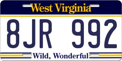 WV license plate 8JR992