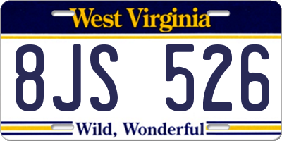 WV license plate 8JS526