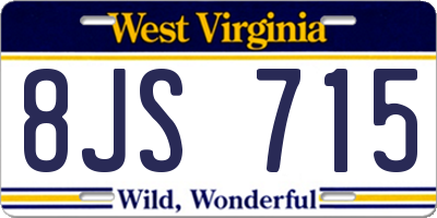 WV license plate 8JS715