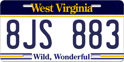 WV license plate 8JS883