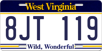 WV license plate 8JT119