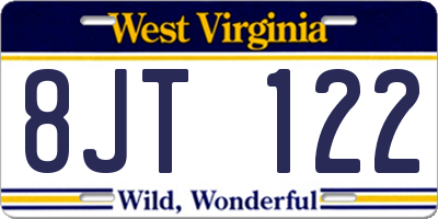 WV license plate 8JT122