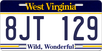 WV license plate 8JT129