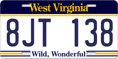 WV license plate 8JT138