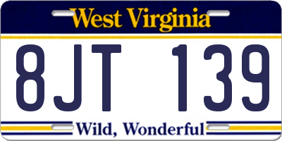 WV license plate 8JT139