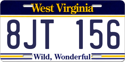 WV license plate 8JT156