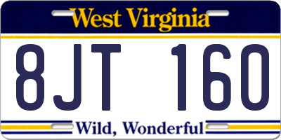 WV license plate 8JT160