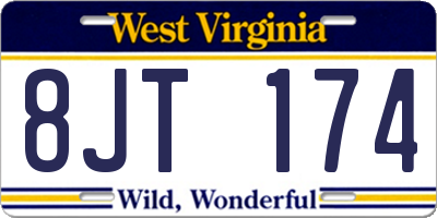 WV license plate 8JT174