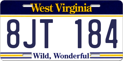 WV license plate 8JT184
