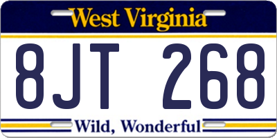 WV license plate 8JT268