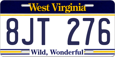 WV license plate 8JT276