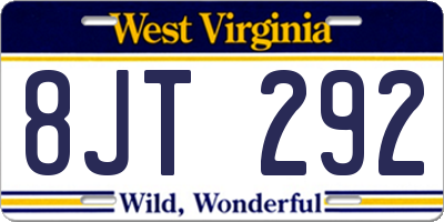 WV license plate 8JT292