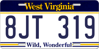 WV license plate 8JT319